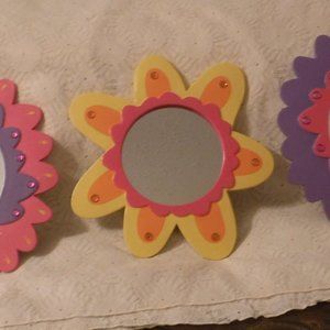 3 Floral Wall Mirrors for Girls Bedroom